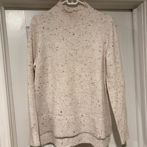 LOFT Cream Speckled Turtleneck Sweater